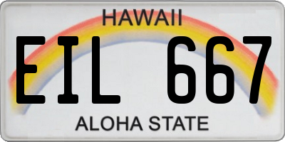HI license plate EIL667
