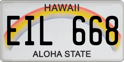 HI license plate EIL668