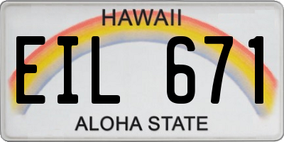 HI license plate EIL671