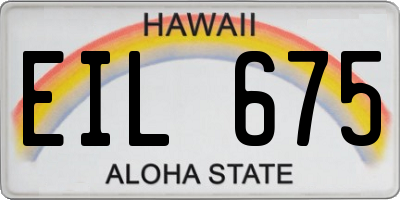HI license plate EIL675