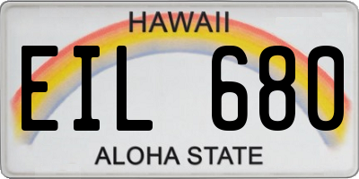 HI license plate EIL680