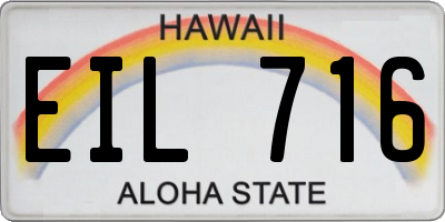 HI license plate EIL716