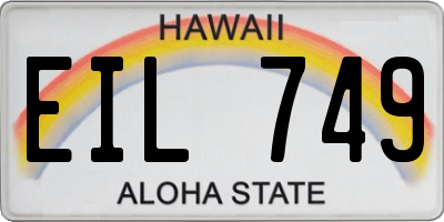 HI license plate EIL749