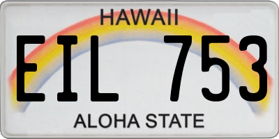 HI license plate EIL753