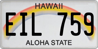 HI license plate EIL759