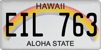 HI license plate EIL763