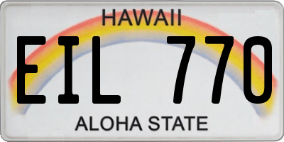 HI license plate EIL770
