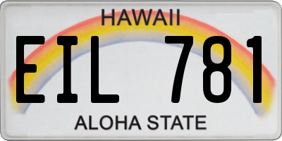 HI license plate EIL781