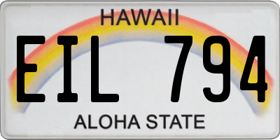HI license plate EIL794