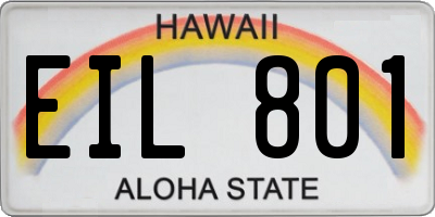 HI license plate EIL801