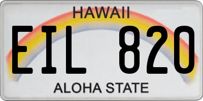 HI license plate EIL820