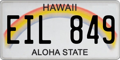 HI license plate EIL849