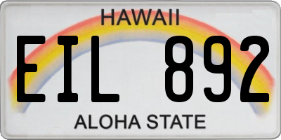 HI license plate EIL892