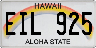 HI license plate EIL925