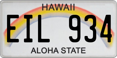 HI license plate EIL934