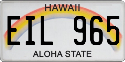 HI license plate EIL965