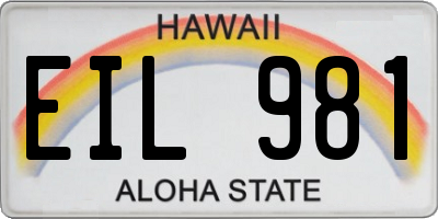 HI license plate EIL981