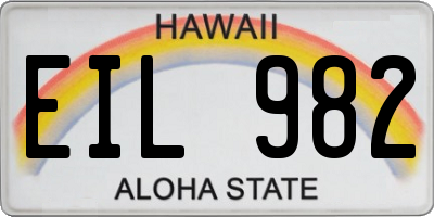 HI license plate EIL982
