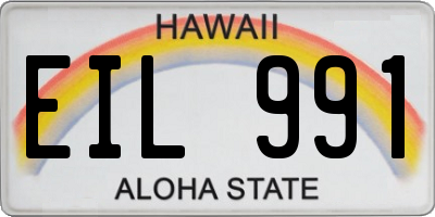 HI license plate EIL991