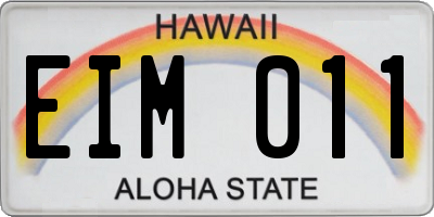 HI license plate EIM011