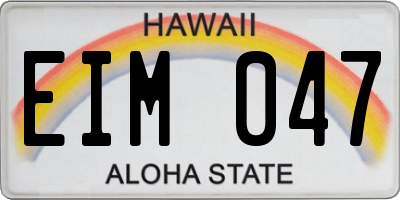 HI license plate EIM047