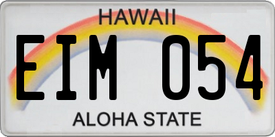 HI license plate EIM054