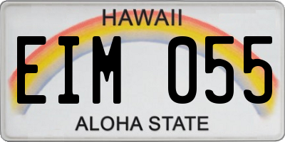 HI license plate EIM055