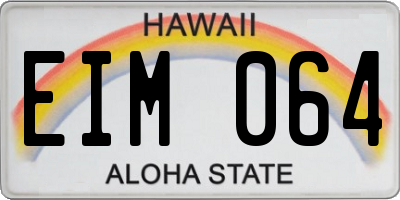 HI license plate EIM064