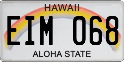 HI license plate EIM068