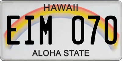 HI license plate EIM070