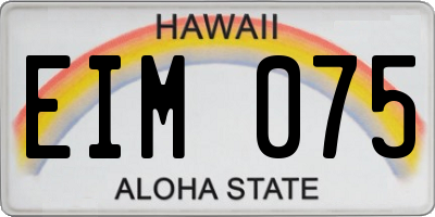 HI license plate EIM075
