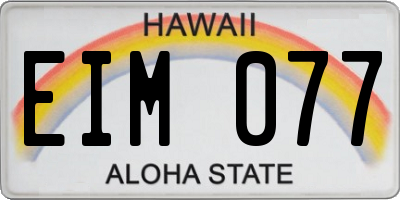 HI license plate EIM077
