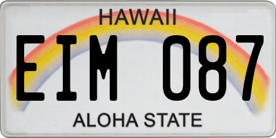 HI license plate EIM087