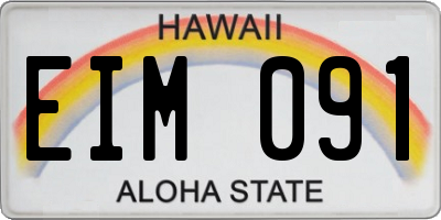 HI license plate EIM091