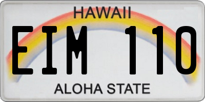HI license plate EIM110