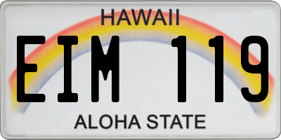 HI license plate EIM119