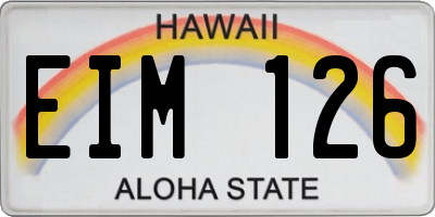 HI license plate EIM126