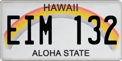 HI license plate EIM132