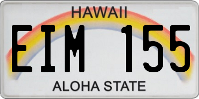 HI license plate EIM155