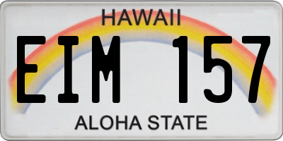 HI license plate EIM157