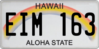 HI license plate EIM163