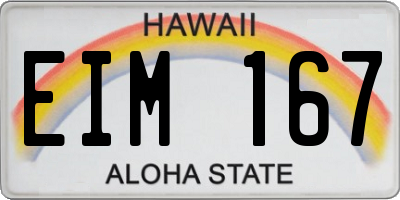 HI license plate EIM167