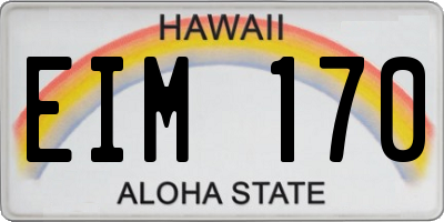 HI license plate EIM170