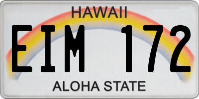 HI license plate EIM172