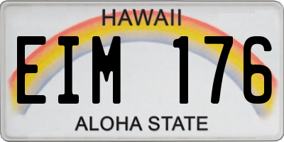 HI license plate EIM176