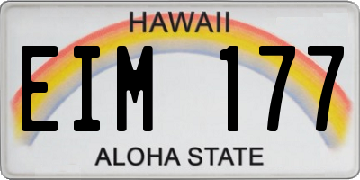 HI license plate EIM177