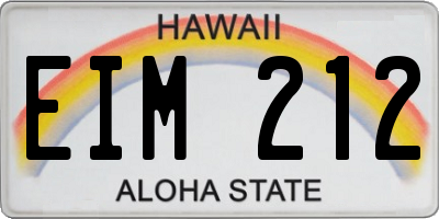 HI license plate EIM212