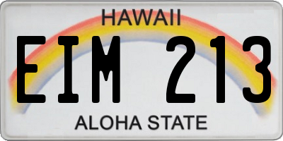 HI license plate EIM213