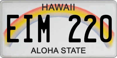 HI license plate EIM220