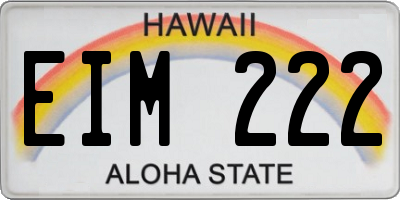 HI license plate EIM222